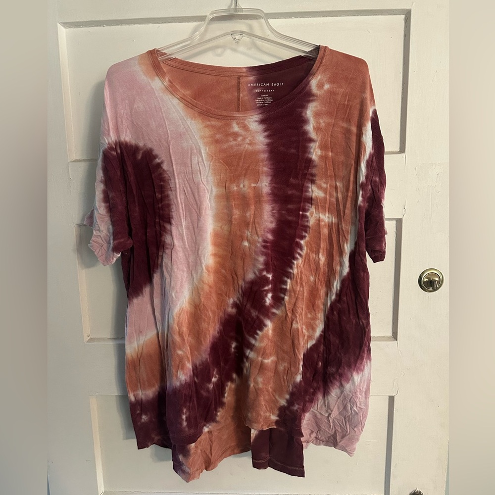 American Eagle Outfitters Multicolor Tie-Dye Short Sleeve Tee soft & sexy